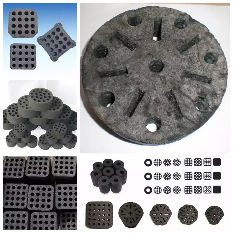 coal briquettes with flower shape