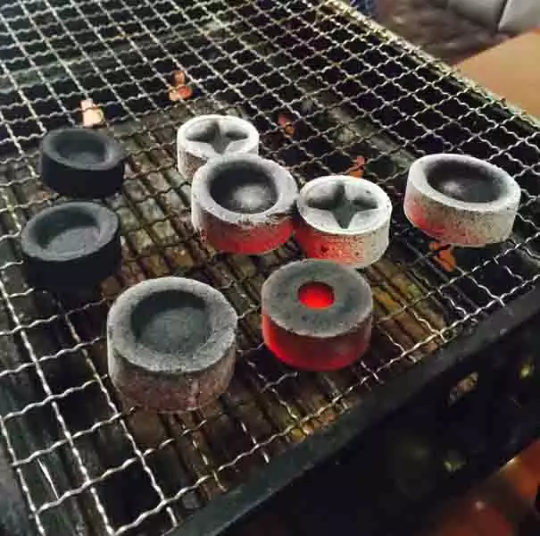 various types of round shisha charcoal