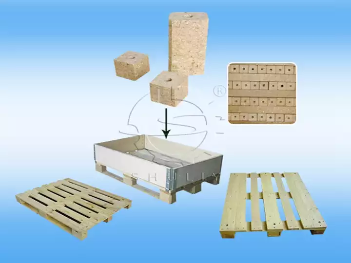 función de los bloques de paletas de madera