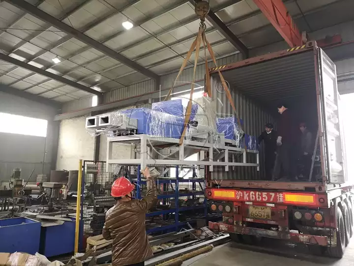 pallet block machine loading