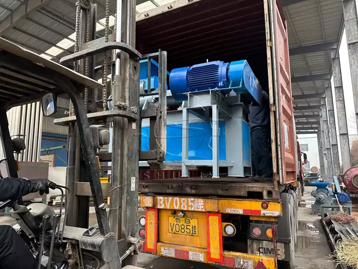 sent charcoal briquettes extruder machine to Indonesia