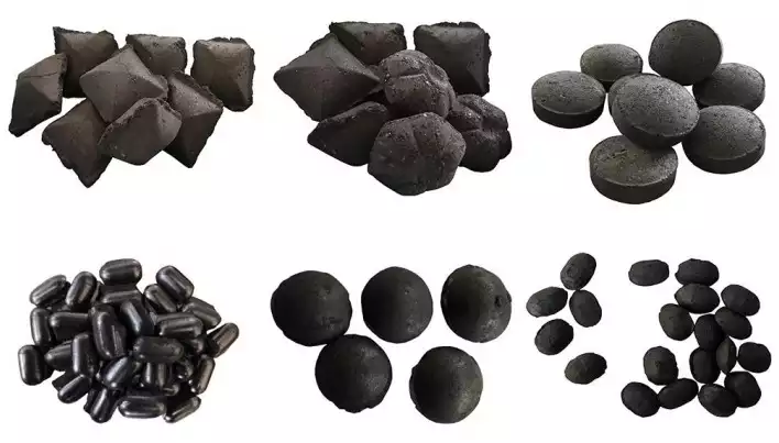 various shapes of charcoal processing